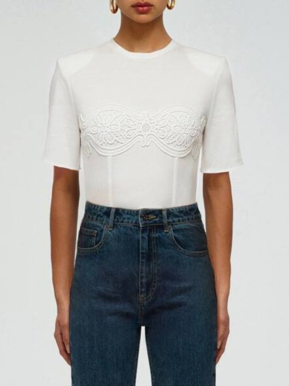 Self-Portrait Corset Crop Top White Size 2